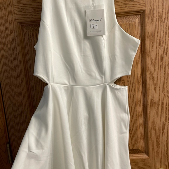 Belogsci white dress size large perfect for graduation - Picture 13 of 14